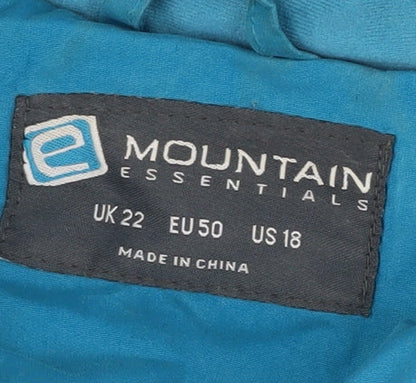 Womens UK Size 22 Mountain Essentials Blue Parka Coat