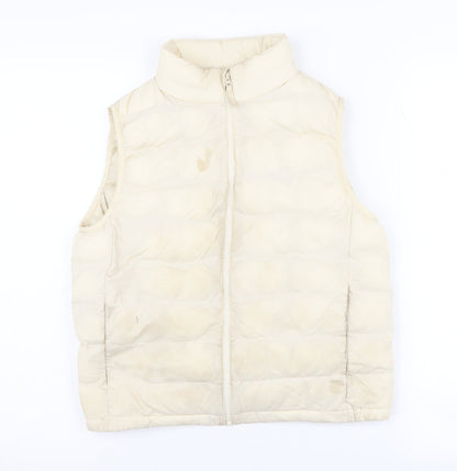 Uniqlo Girls' White Puffer Jacket, Size 11-12 Years