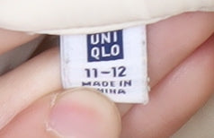 Uniqlo Girls' White Puffer Jacket, Size 11-12 Years