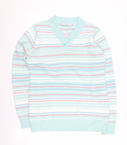 EWM Women's Multicoloured Striped Pullover Jumper, Size 10