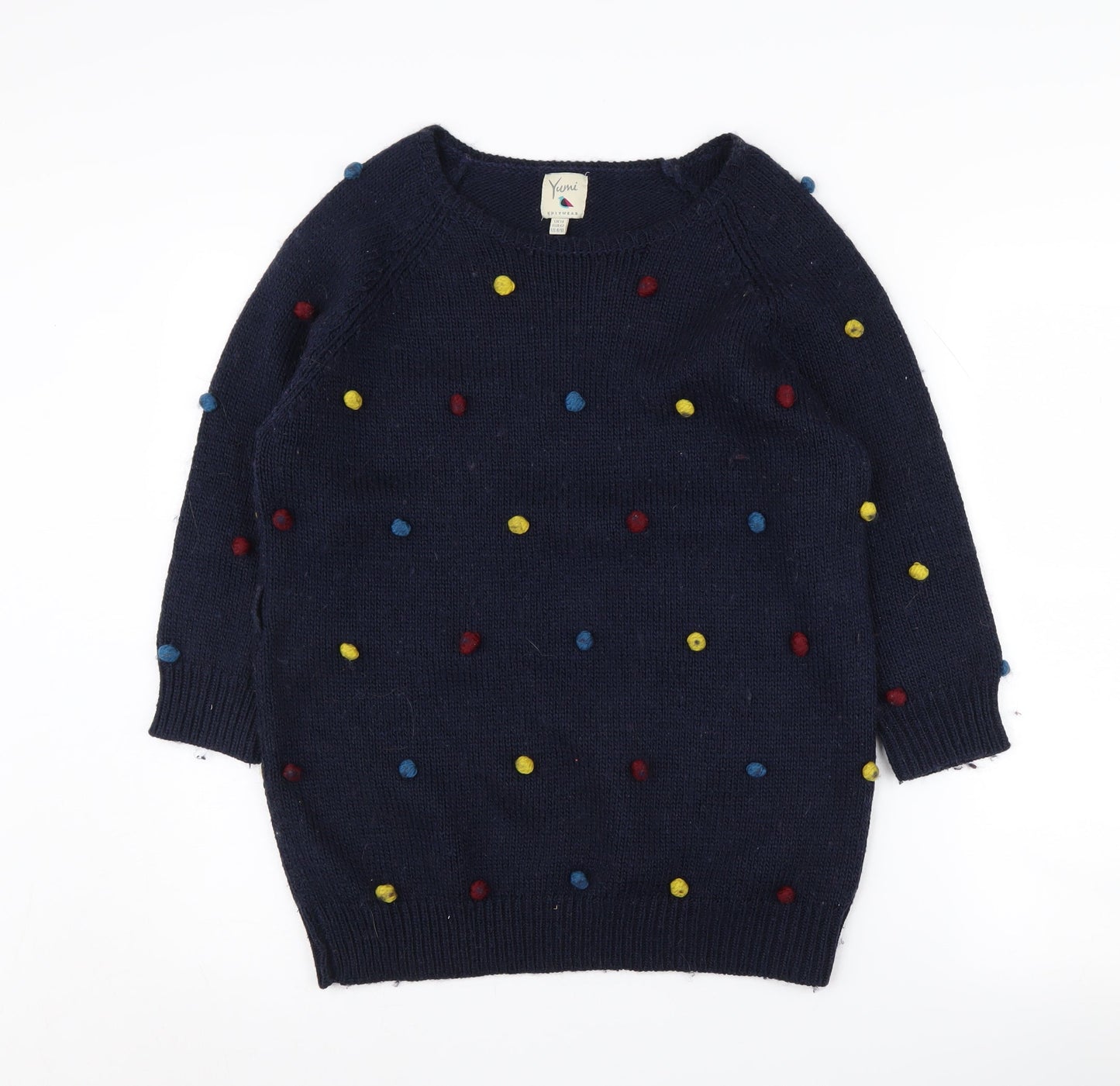 Womens UK Size 14 Yumi Blue Pullover Jumper