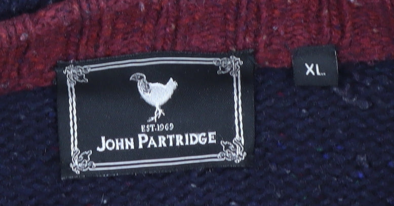 John Partridge Men's XL Multicoloured Striped Pullover