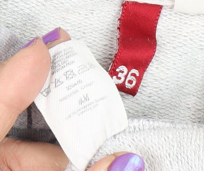 H&M Women's Grey Star Hoodie, Size 8, Full Zip