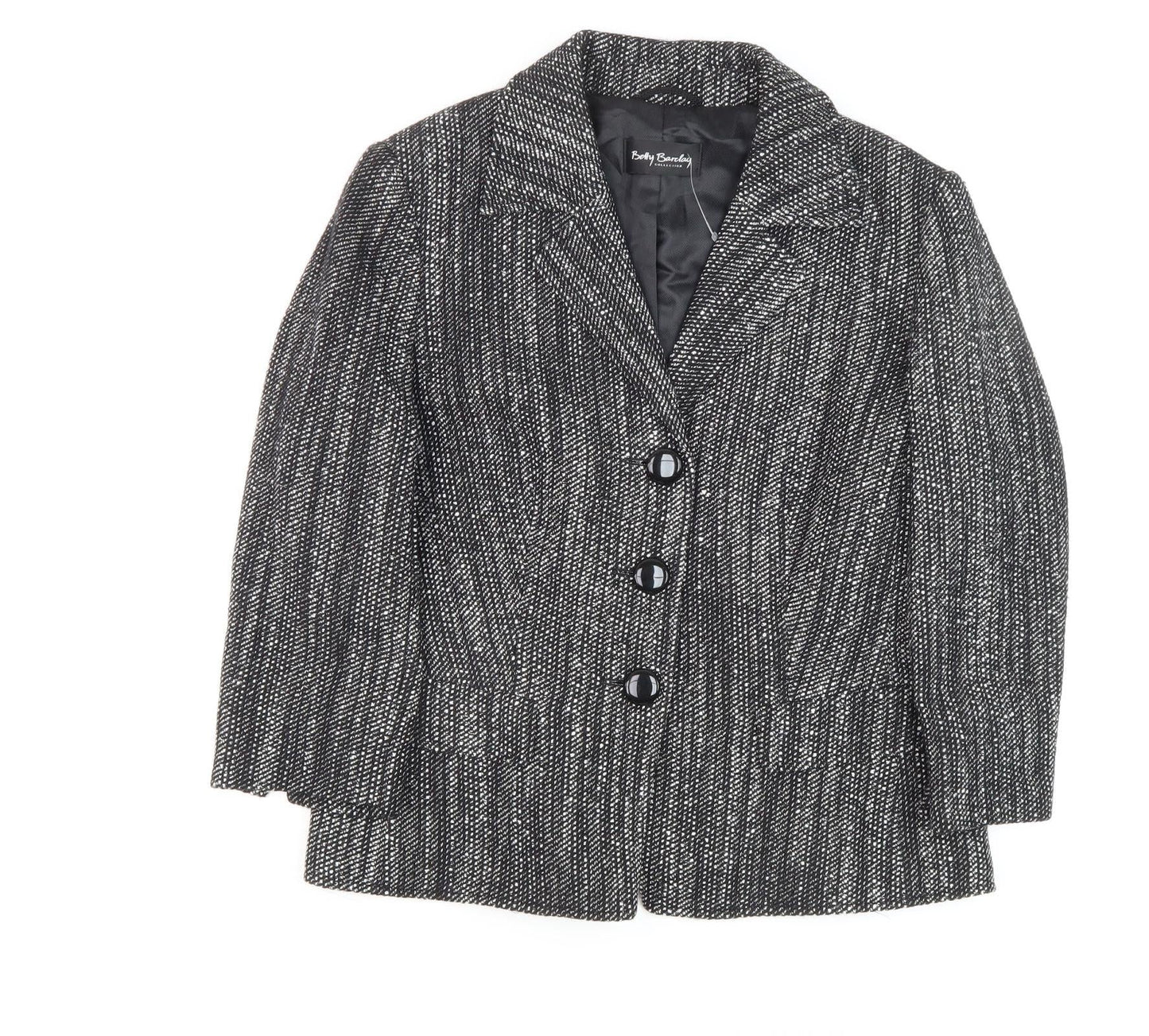 Romy Collection Women's Black Blazer, Size 14, Classic Style