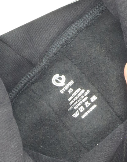 GymPro Unisex Black XS Pullover Hoodie Sports