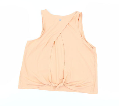 Yogalicious Women's Beige Sleeveless Tank Top M