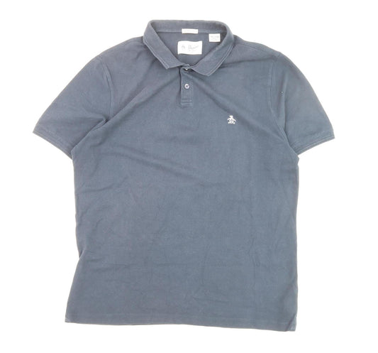 Original Penguin Men's Blue Slim Polo Shirt 2XL