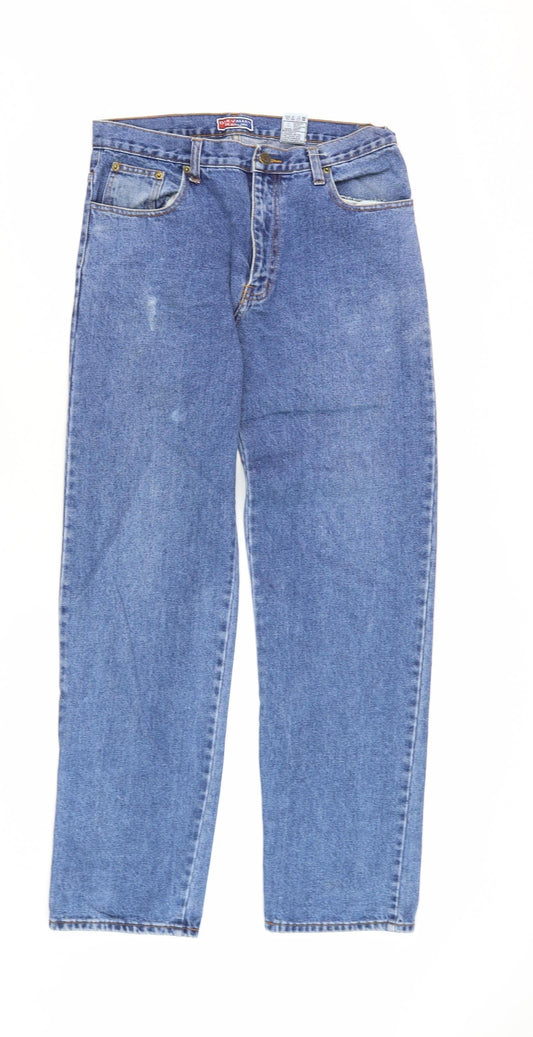 Mens UK Size 34 Oak Valley Regular Fit Straight Blue Jeans