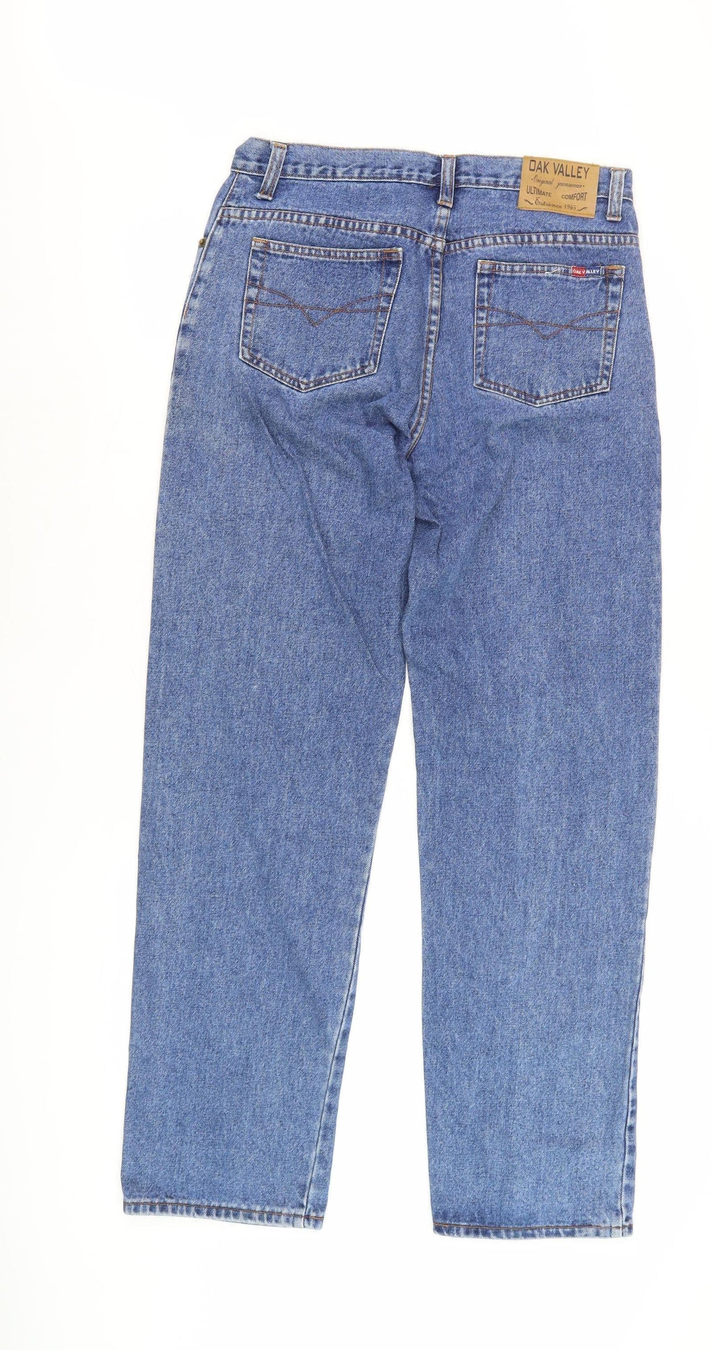 Mens UK Size 34 Oak Valley Regular Fit Straight Blue Jeans