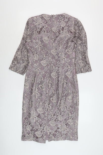 Mascara Women's Purple Lace Sheath Dress M