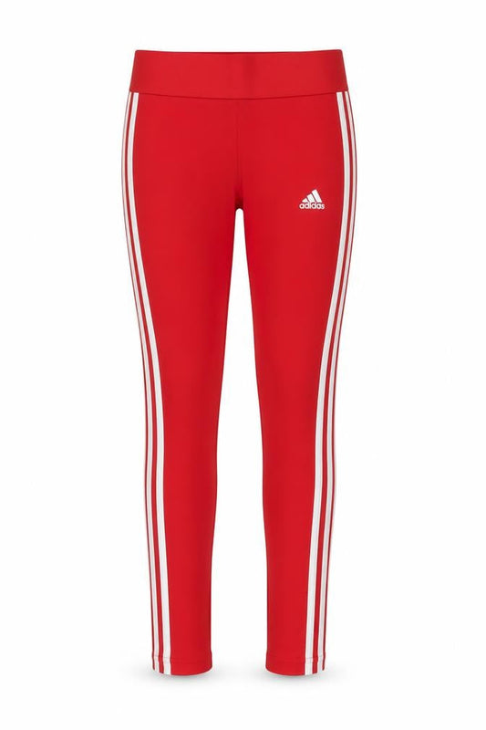 Front view of Adidas girls’ red leggings s slim stretch activewear