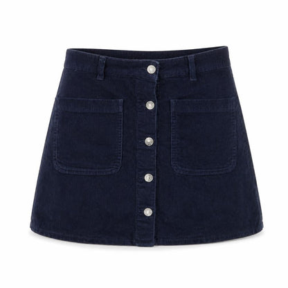 Vero Moda Women's Blue A-Line Corduroy Skirt - S