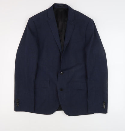 Mens UK Size 38 Kenneth Cole Regular Blue Suit Jacket