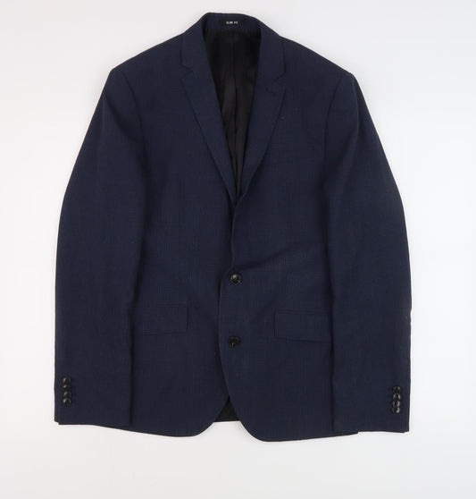 Mens UK Size 38 Kenneth Cole Regular Blue Suit Jacket