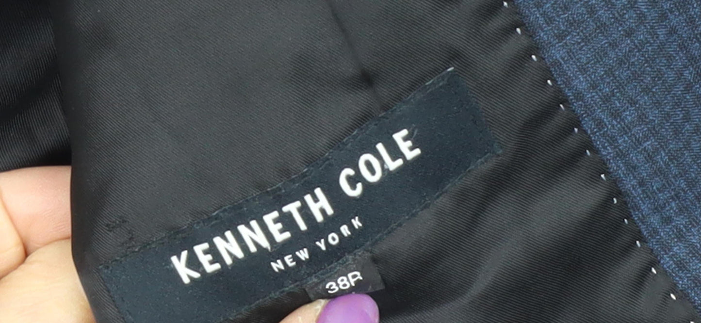 Mens UK Size 38 Kenneth Cole Regular Blue Suit Jacket