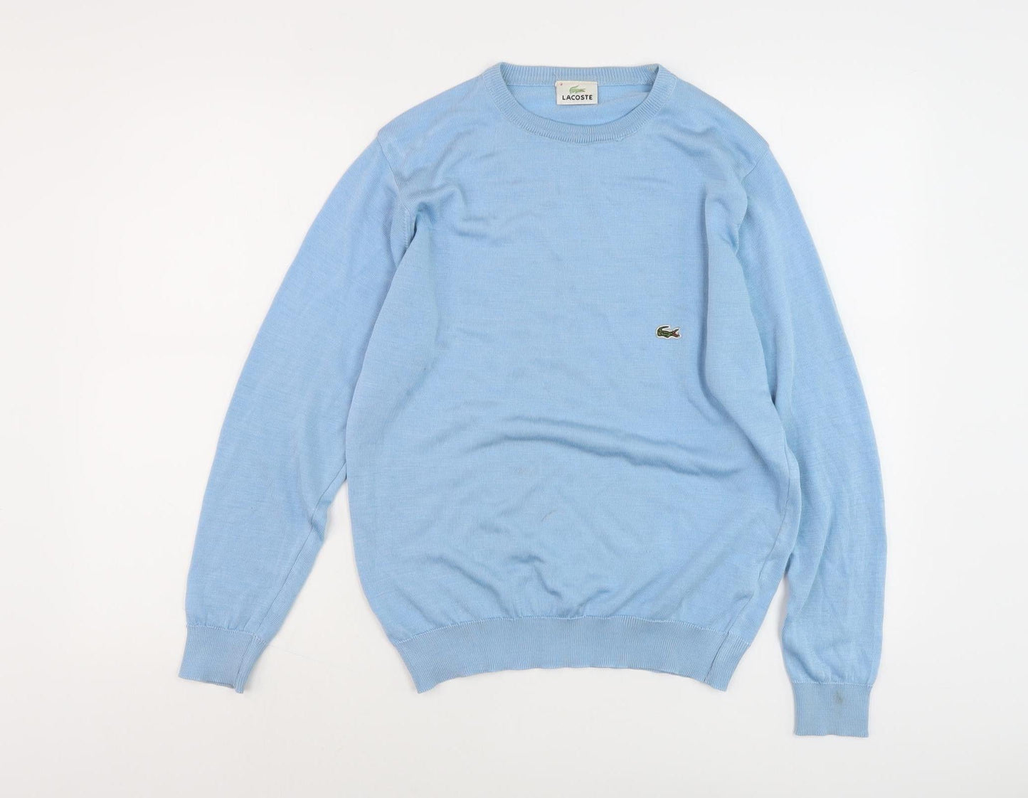 Lacoste Men's Blue Cotton Pullover Jumper, Size 2