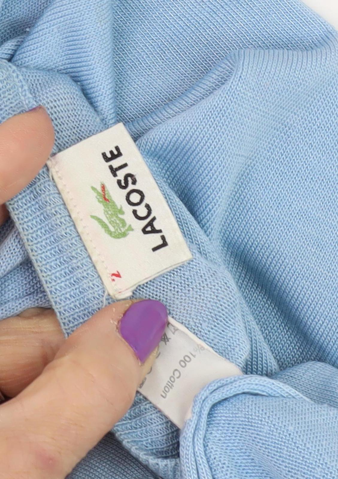 Lacoste Men's Blue Cotton Pullover Jumper, Size 2