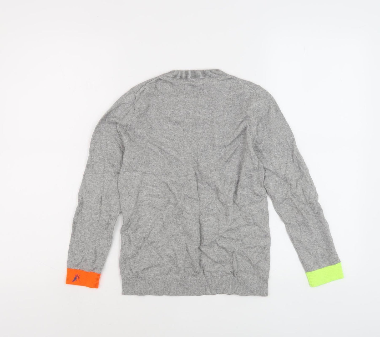 Boden Girls Grey Colourblock Pullover Jumper, Size 9-10 Years