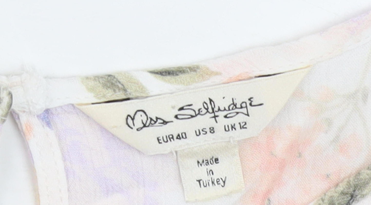 Womens UK Size 12 Miss Selfridge Multicoloured Tunic Blouse
