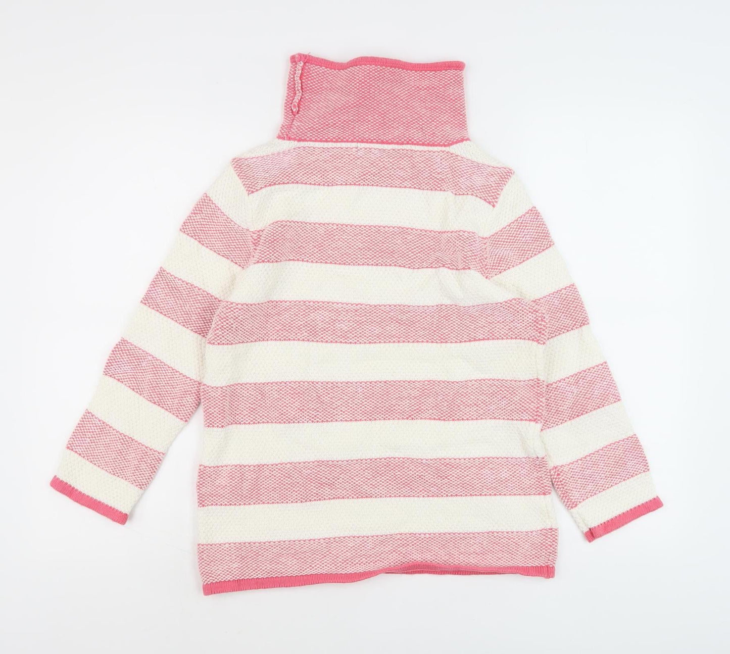 Laura Ashley Women's Pink Roll Neck Striped Jumper