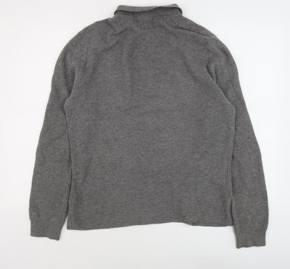 Boden Men's Grey Wool Pullover M Collared Jumper