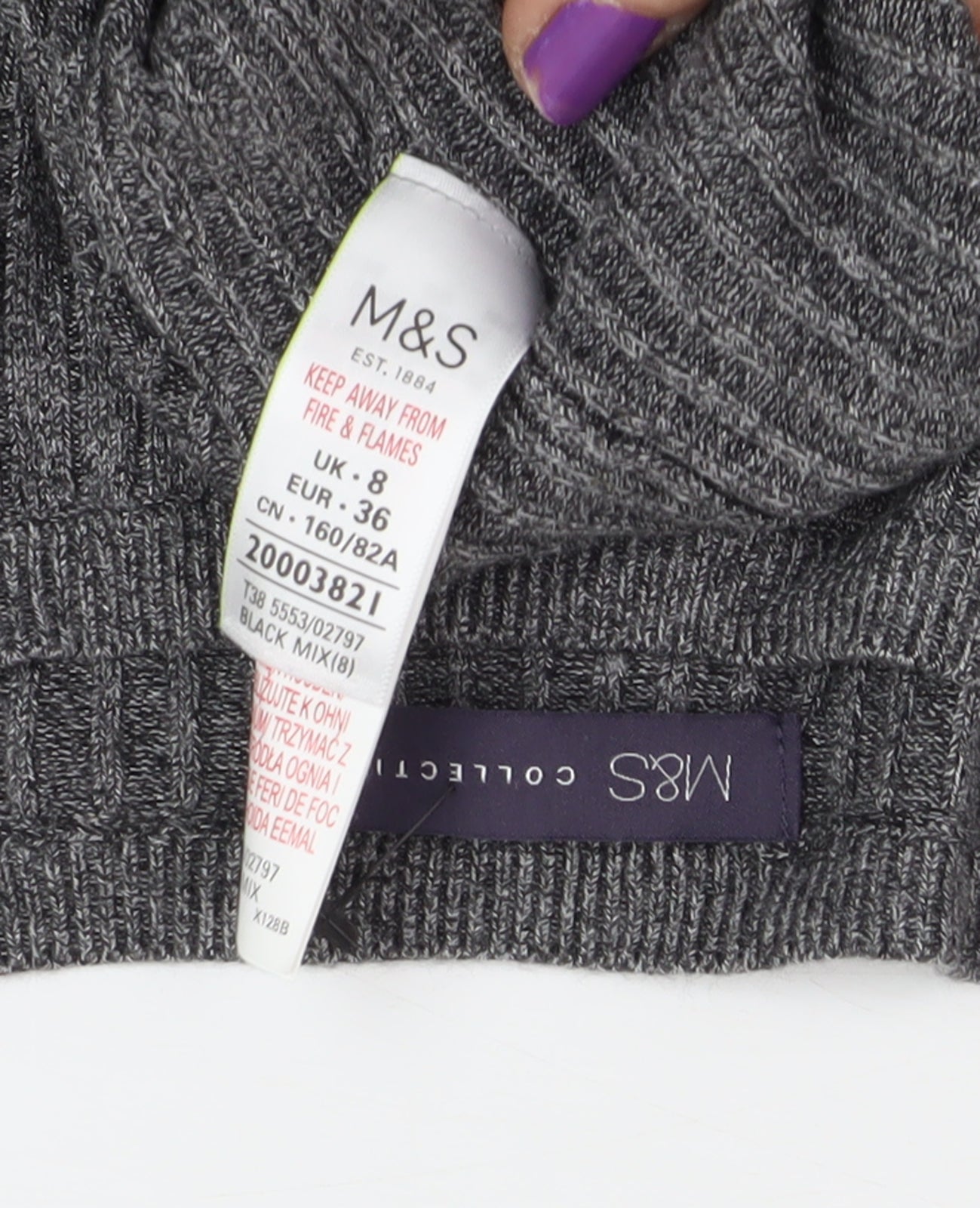 Womens UK Size 8 Marks and Spencer Grey Pullover Jumper