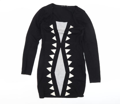 Quiz Women's Black Geometric Dress, Size 12