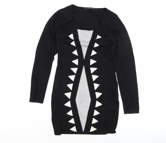 Quiz Women's Black Geometric Dress, Size 12