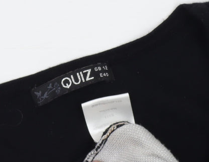 Quiz Women's Black Geometric Dress, Size 12