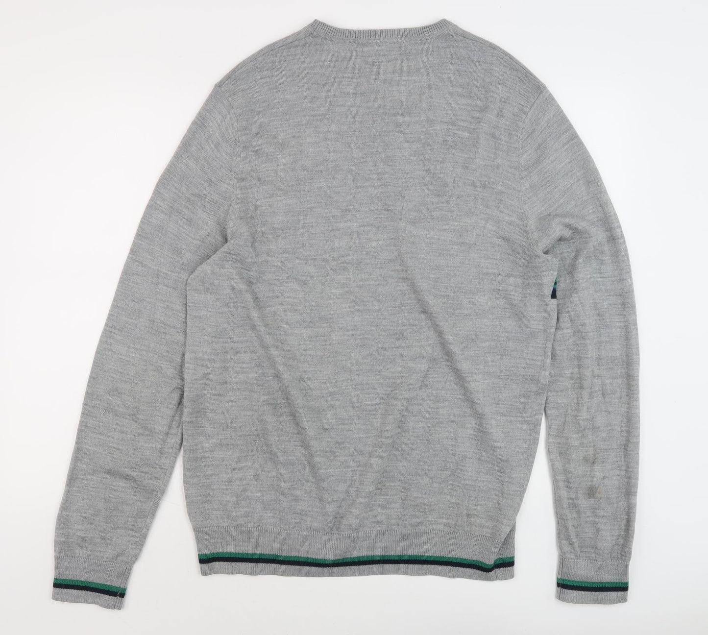 Crew Clothing Mens Grey Striped XL Pullover Jumper