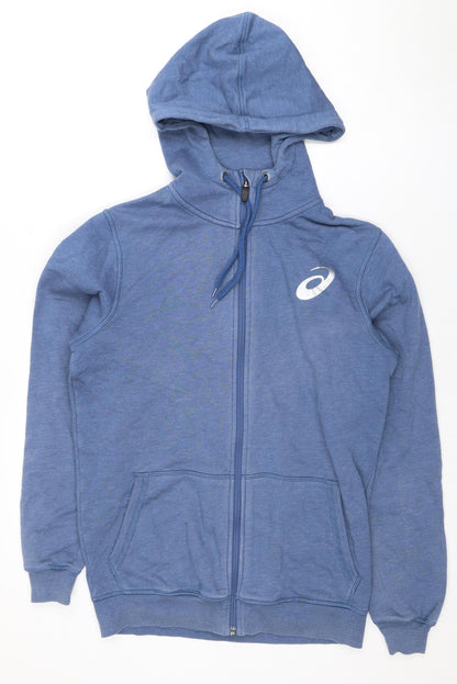 Mens UK Size S ASICS Blue Full Zip Hoodie