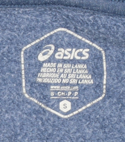 Mens UK Size S ASICS Blue Full Zip Hoodie