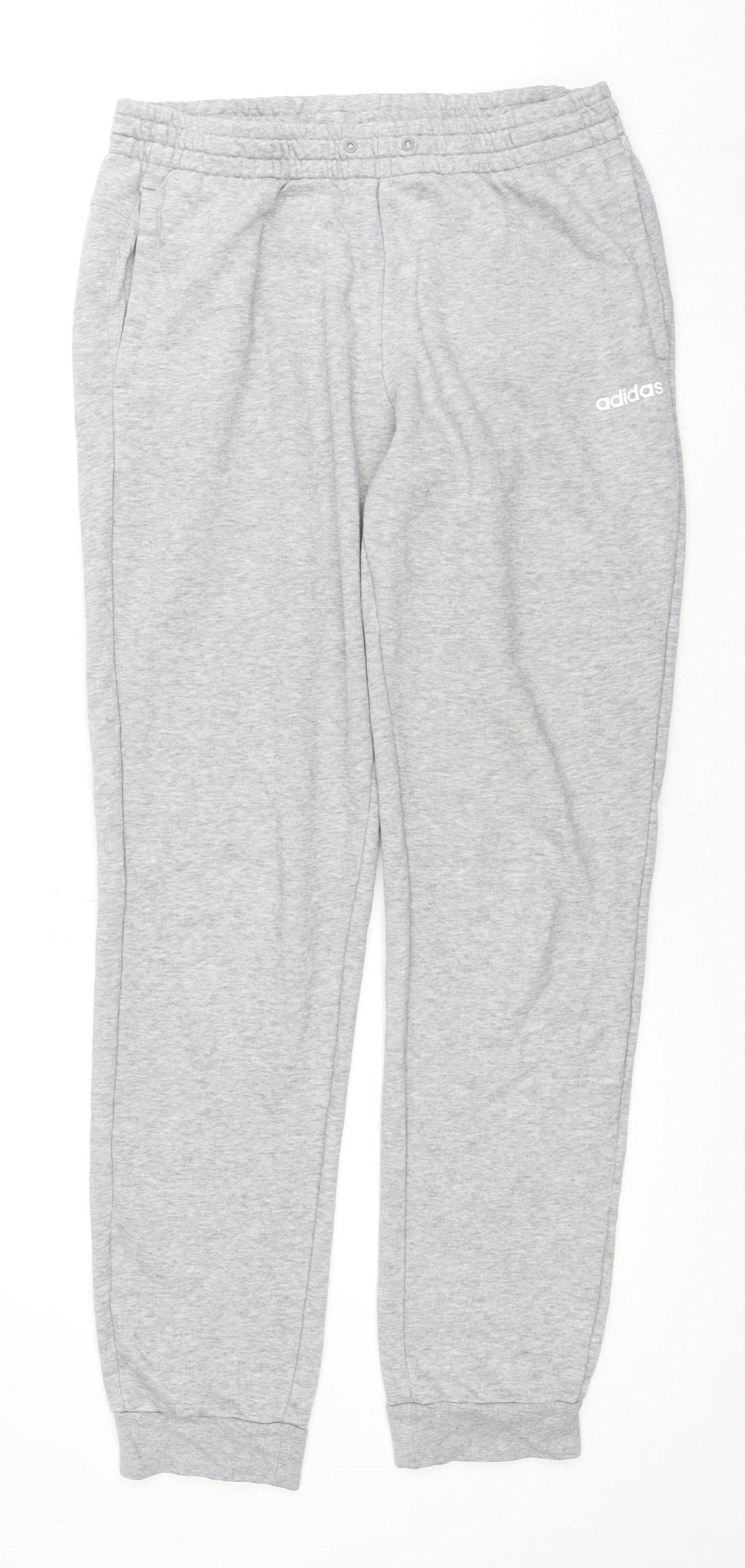 Adidas Men's Grey Joggers, M, Regular Fit, Activewear