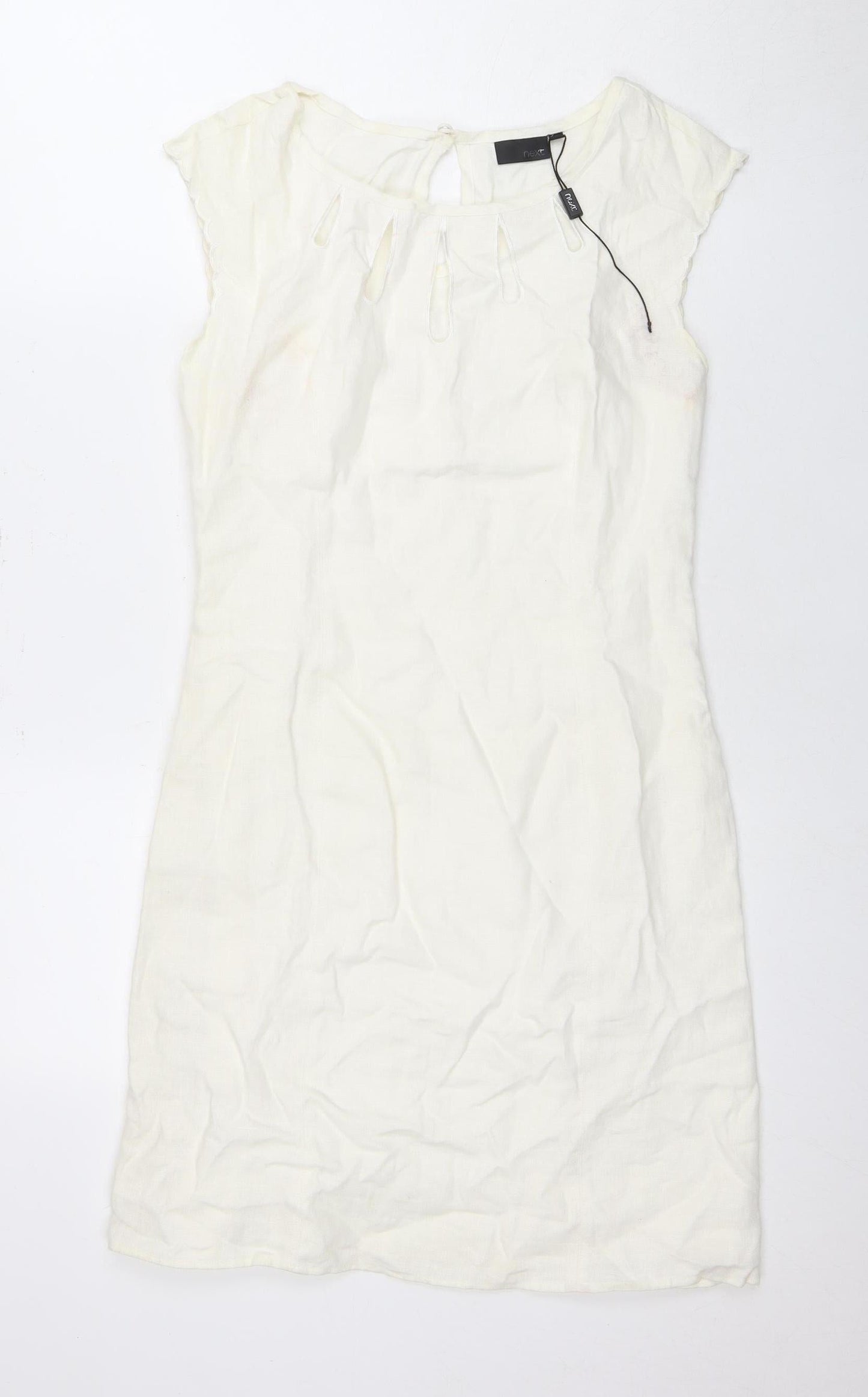 Next Women's Ivory Linen Dress, Size 8