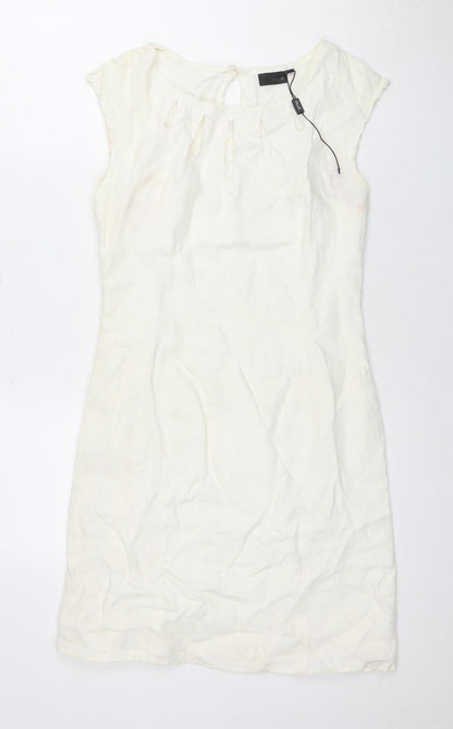 Next Women's Ivory Linen Dress, Size 8