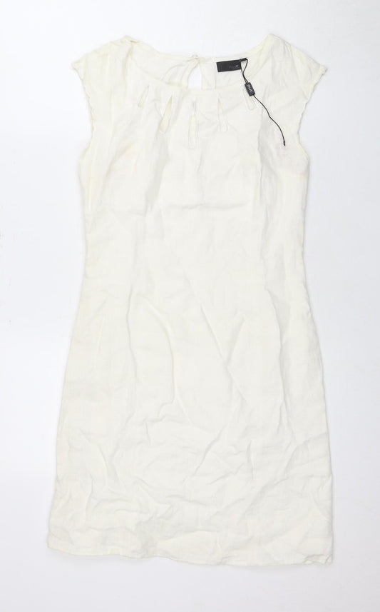 Next Women's Ivory Linen Dress, Size 8