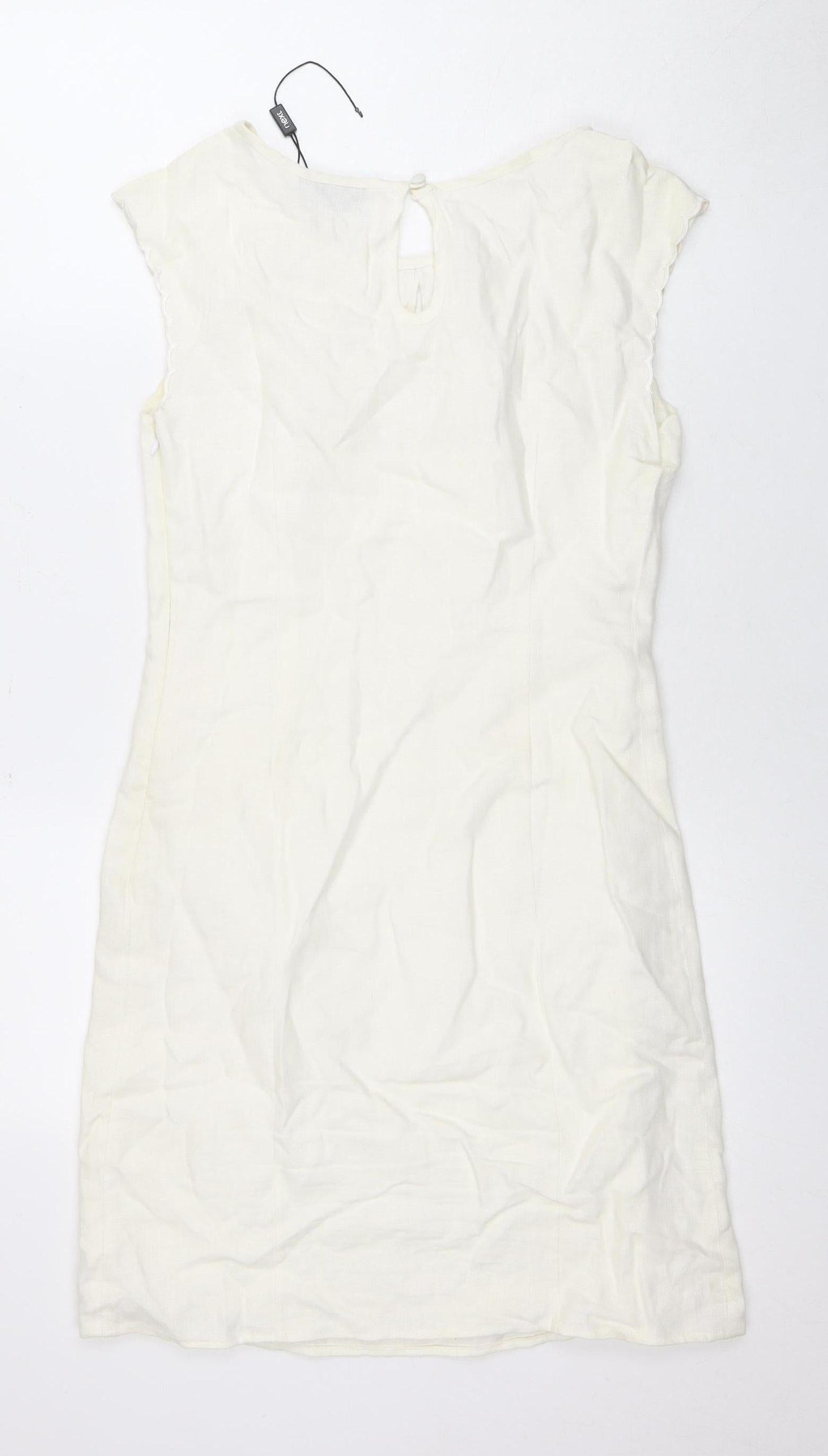 Next Women's Ivory Linen Dress, Size 8
