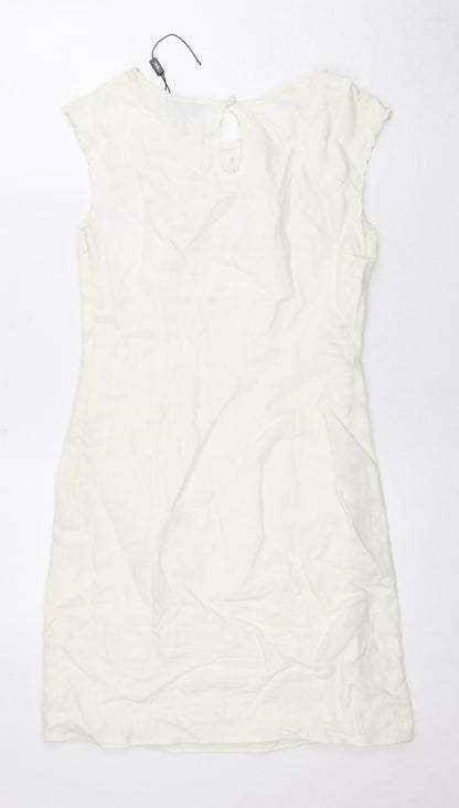 Next Women's Ivory Linen Dress, Size 8