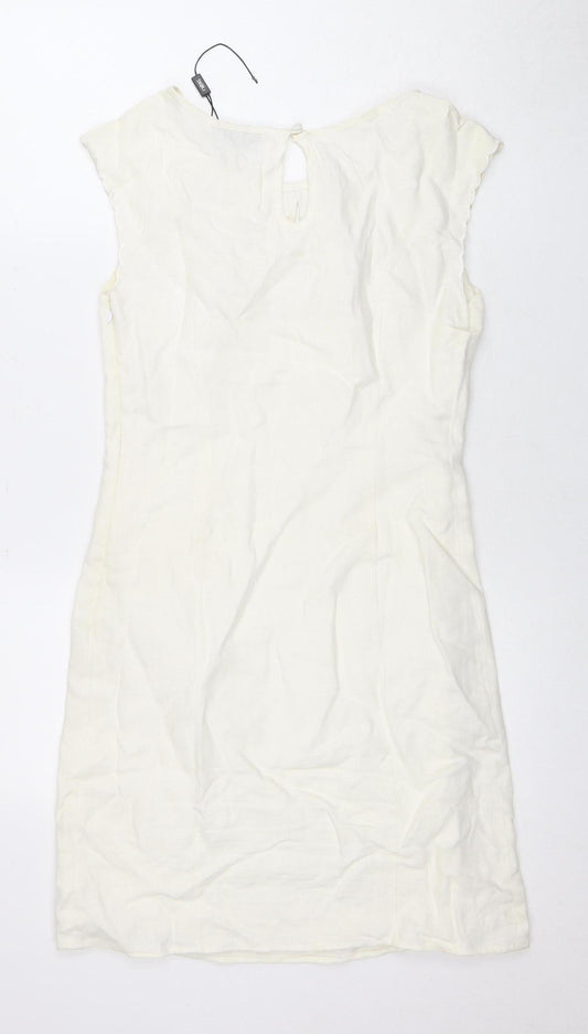 Next Women's Ivory Linen Dress, Size 8