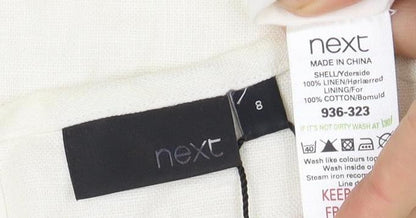 Next Women's Ivory Linen Dress, Size 8