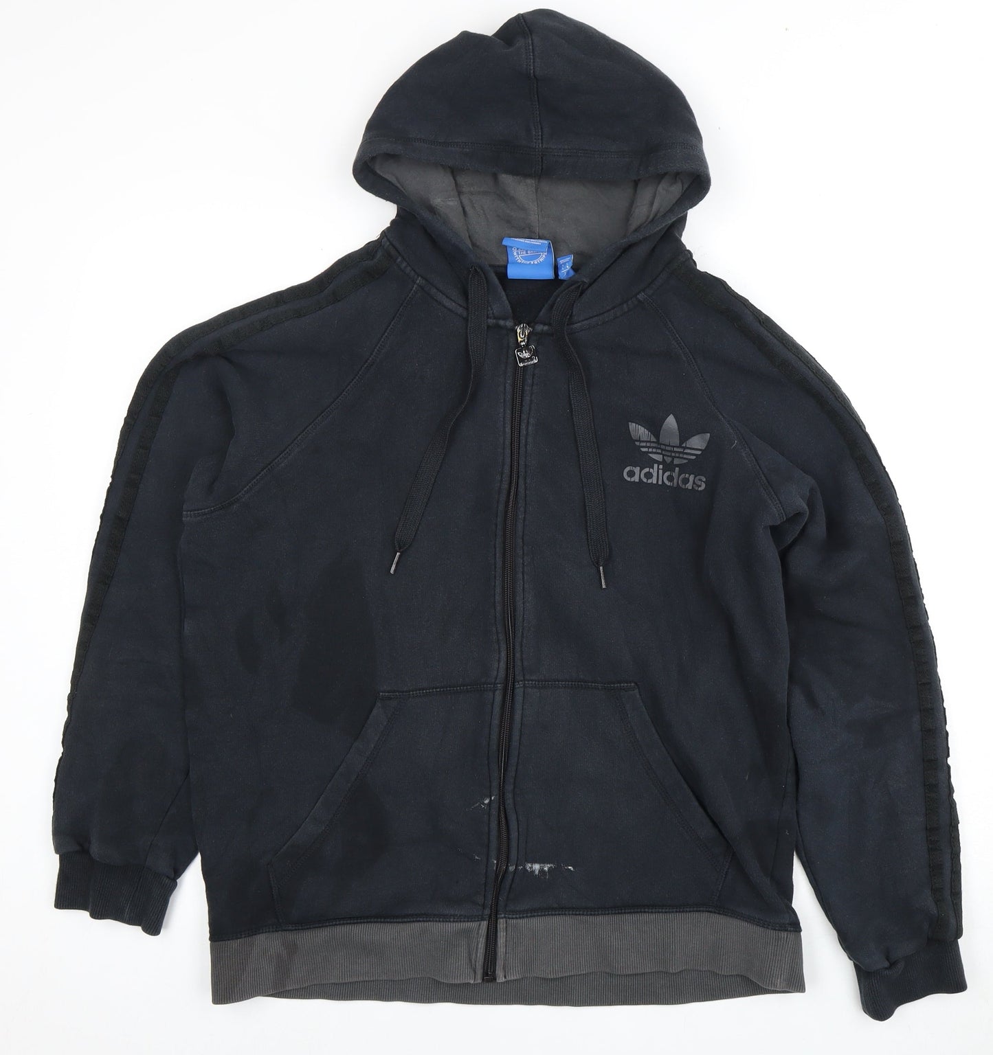 Adidas Unisex Black Full Zip Hoodie L