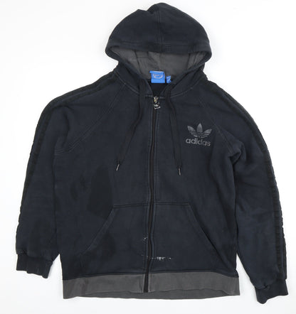 Adidas Unisex Black Full Zip Hoodie L