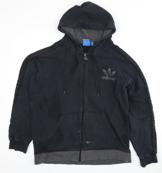 Adidas Unisex Black Full Zip Hoodie L