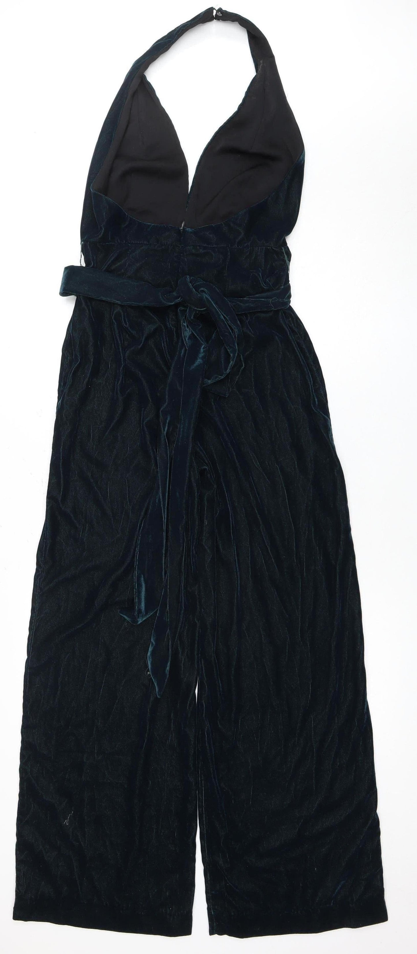 Zara Women's Black Velvet Jumpsuit XS, Party Ready