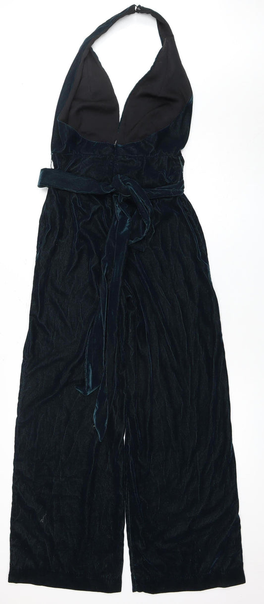 Zara Women's Black Velvet Jumpsuit XS, Party Ready