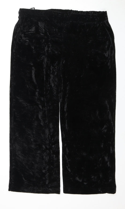 Great Plains Black Velvet Women’s Wide-Leg Trousers Size 10