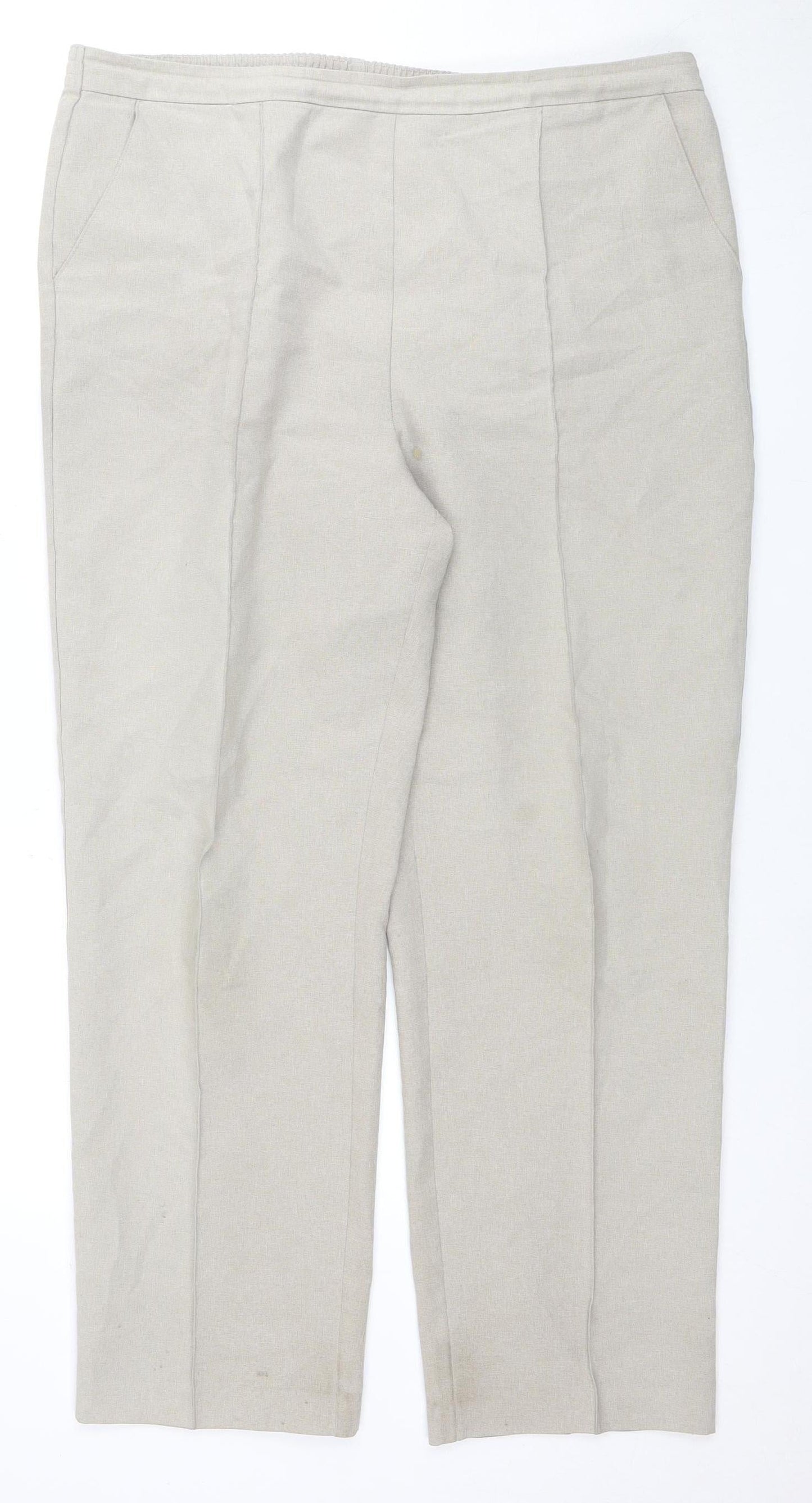 Womens UK Size 16 Isle Regular Fit  Beige Trousers