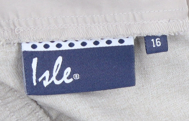Womens UK Size 16 Isle Regular Fit  Beige Trousers