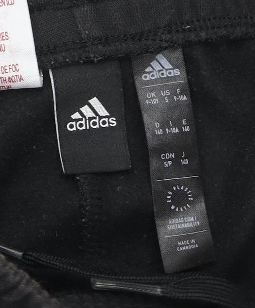 Adidas Boys Black Jogger Trousers - Size 10, Sports Style