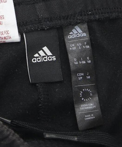 Adidas Boys Black Jogger Trousers - Size 10, Sports Style